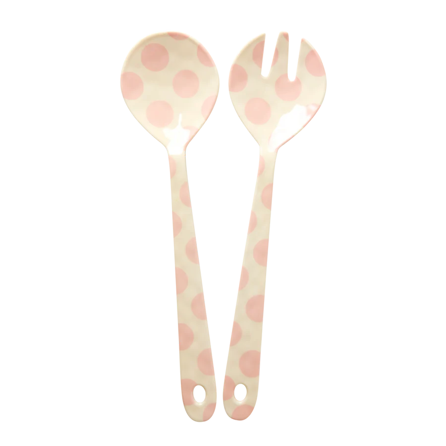 Rice - Salad Servers Pink dots
