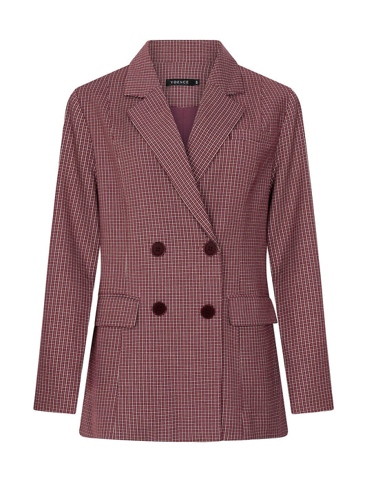 Ydence Blazer Nevessa - Mauve Check