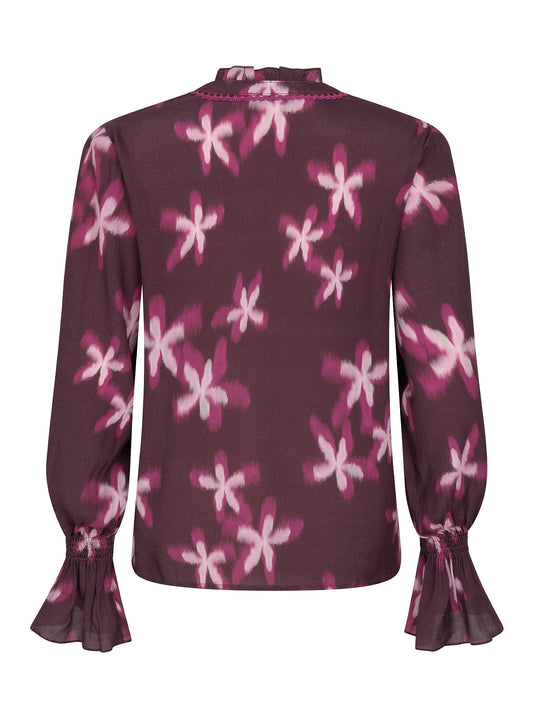 Ydence Blouse Francesca - Plum Flower