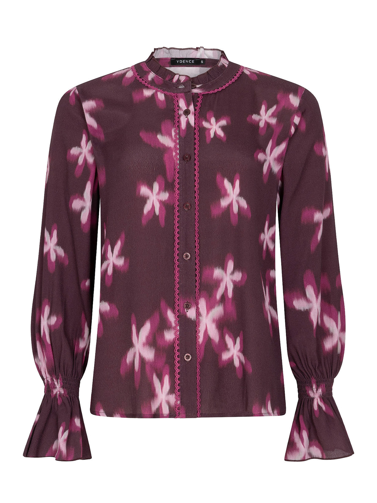 Ydence Blouse Francesca - Plum Flower
