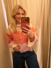 Afbeelding in Gallery-weergave laden, Vestje streep - Roze/creme/oranje
