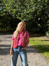 Afbeelding in Gallery-weergave laden, Teddy gilet - Lichtroze/rood
