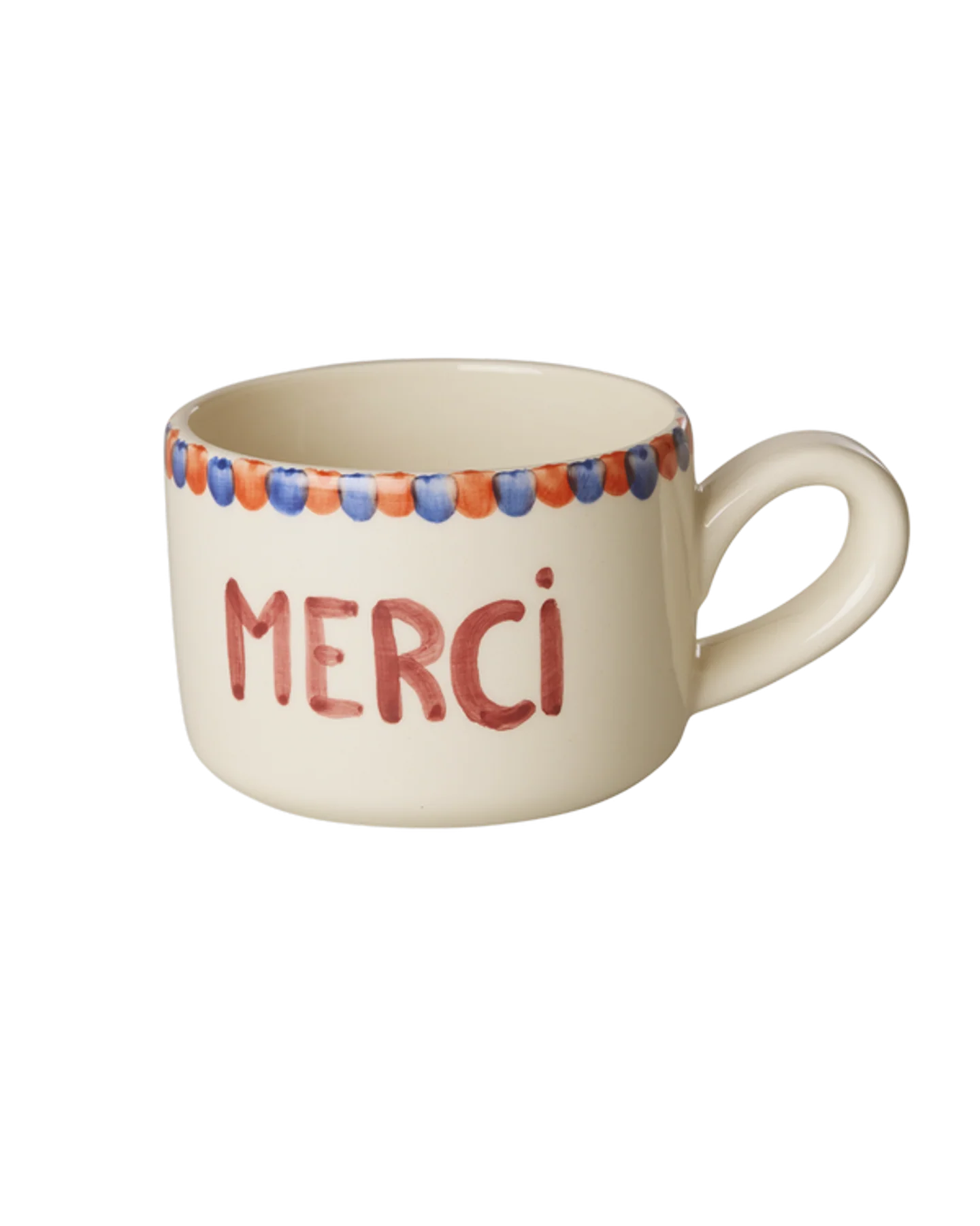 Rice - Keramiek Cappuccino mok - Wit - Hand-painted MERCI