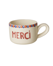 Afbeelding in Gallery-weergave laden, Rice - Keramiek Cappuccino mok - Wit - Hand-painted MERCI
