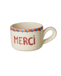 Rice - Keramiek Cappuccino mok - Wit - Hand-painted MERCI