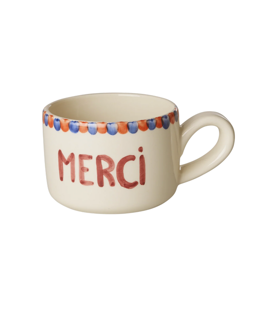 Rice - Keramiek Cappuccino mok - Wit - Hand-painted MERCI
