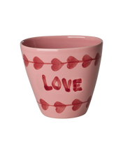 Afbeelding in Gallery-weergave laden, Rice - Ovaal Keramiek Beker - Roze - Hand-painted LOVE
