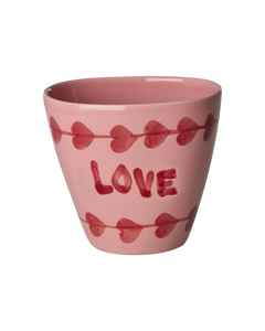 Rice - Ovaal Keramiek Beker - Roze - Hand-painted LOVE