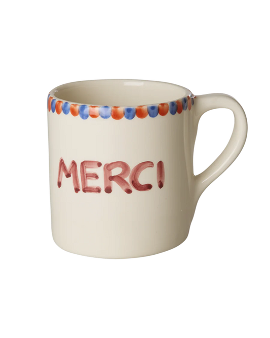 Rice - Keramiek Mok - Crème - Hand-painted MERCI