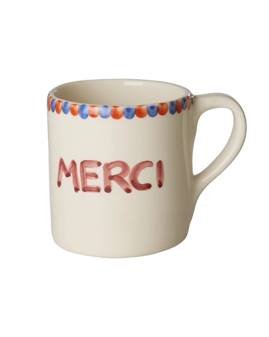Rice - Keramiek Mok - Crème - Hand-painted MERCI