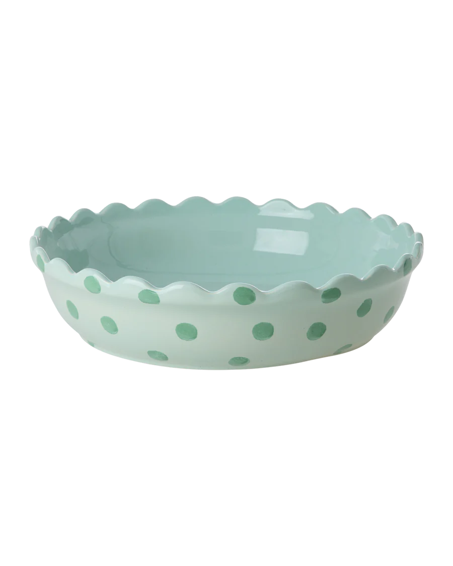 Rice - Stoneware Pie Dish Large - Mint
