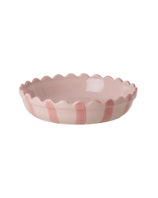 Rice - Stoneware Pie Dish Small - Pink/Coraal