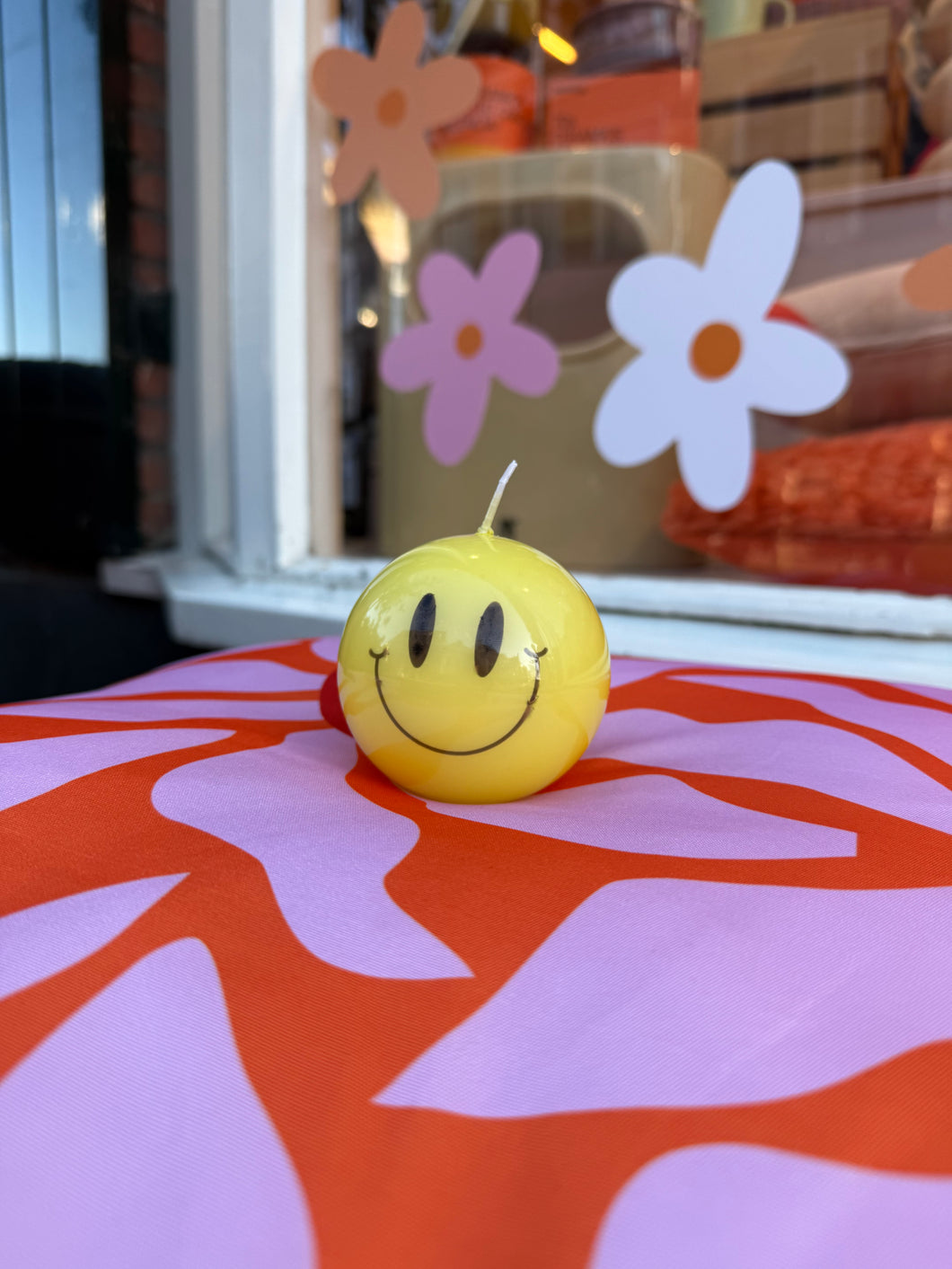 Smiley Kaars - Geel