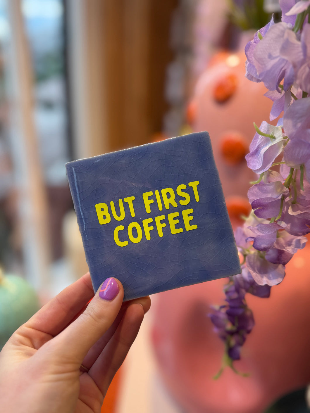Tegeltje but first coffee - Blauw