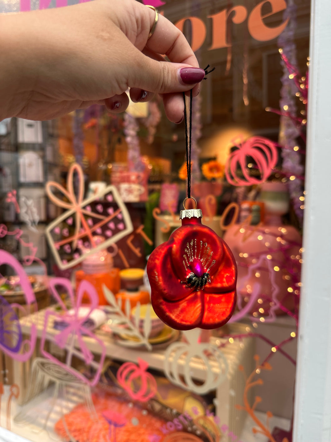 Kerstornament Bloem - Oranje