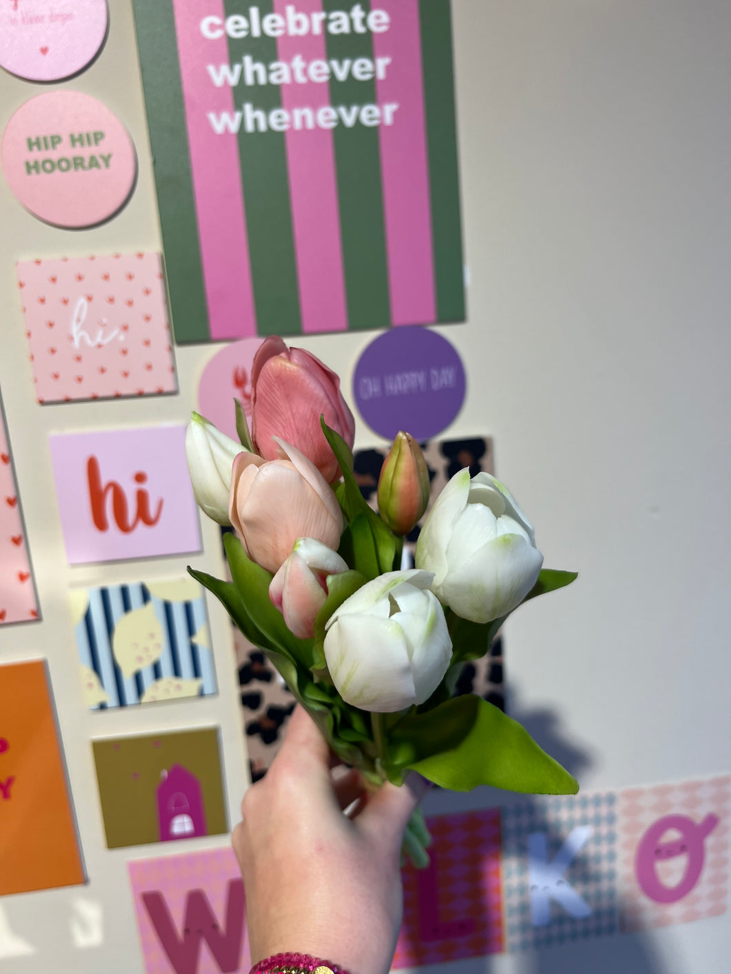 Real touch tulpen 7 - Lichtroze mix