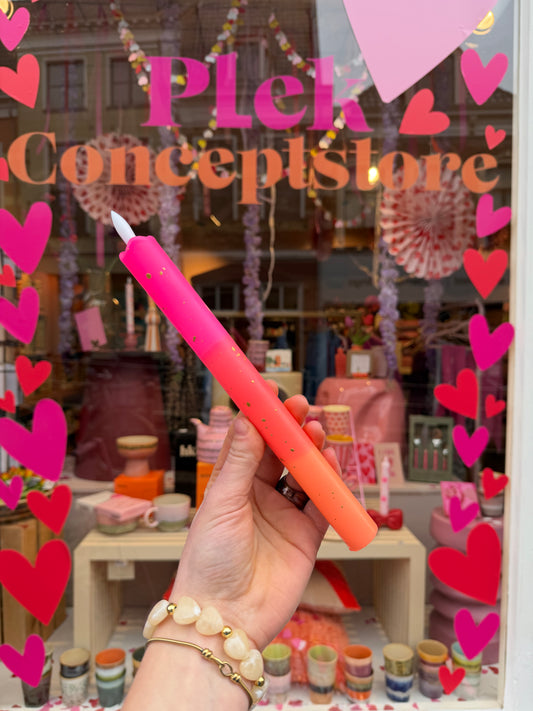 LED Pillar Kaars - Roze/goud