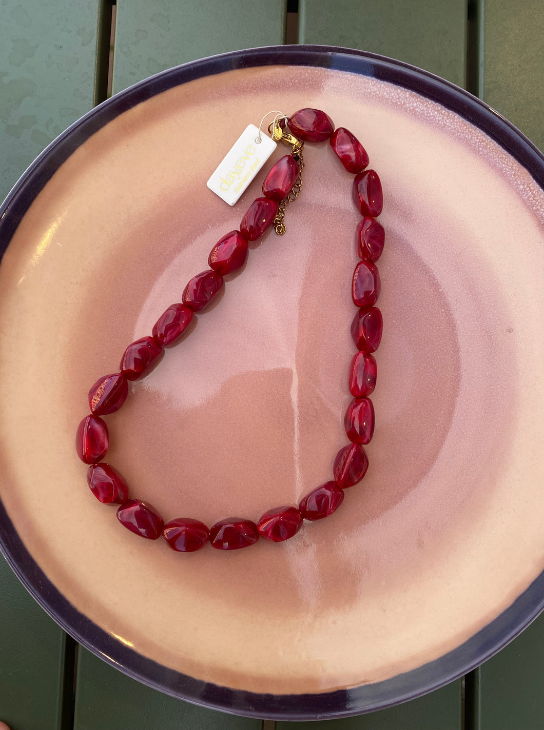 Kralen ketting - Bordeaux