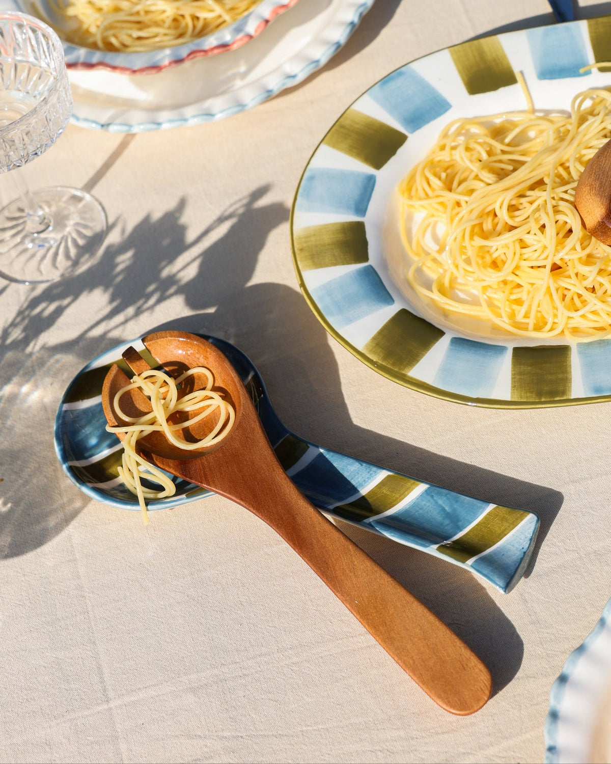 Niné kitchenware - Spoonrest Plate Green/Blue Mees
