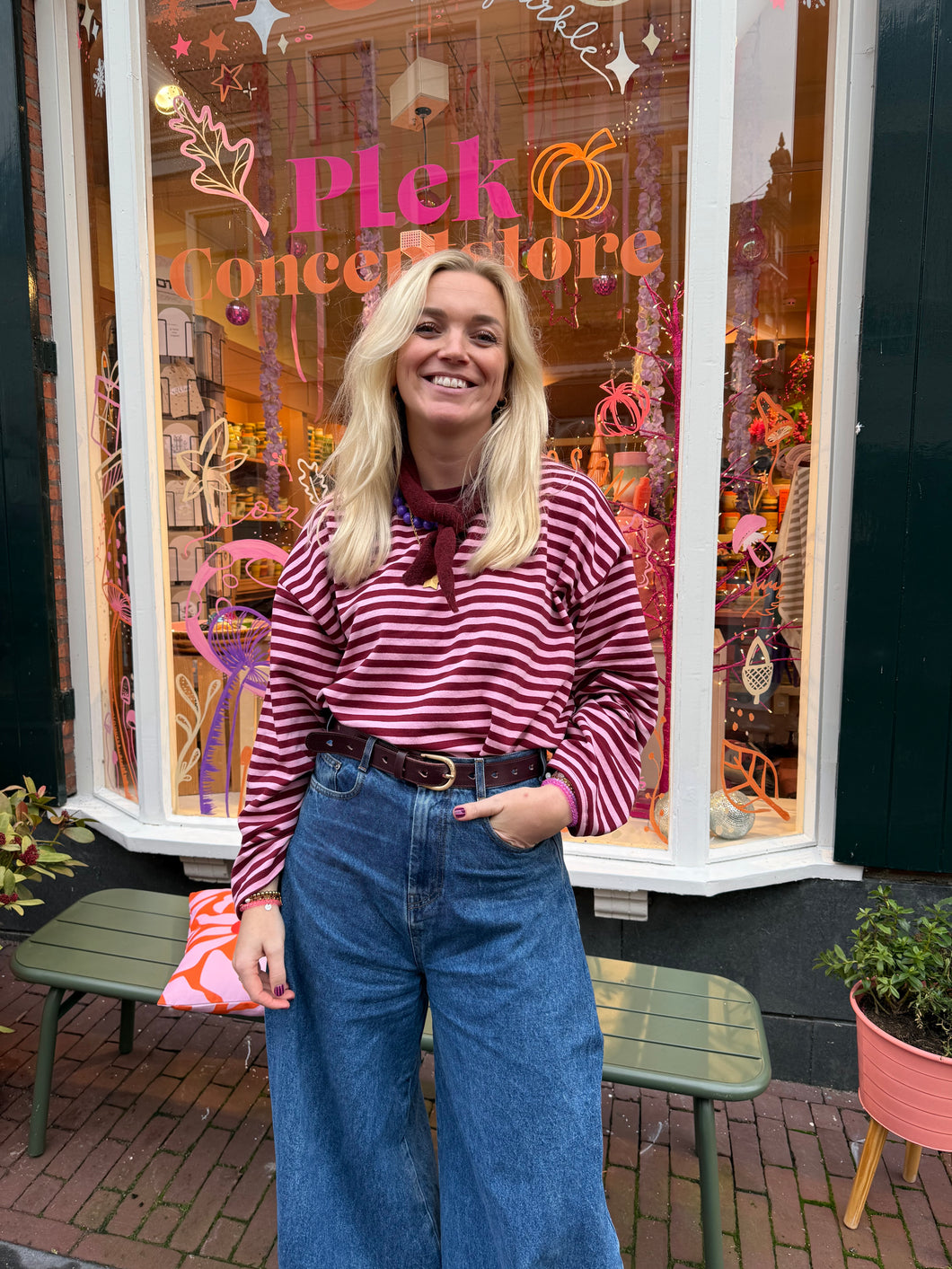 Longsleeve - Roze/bordeaux