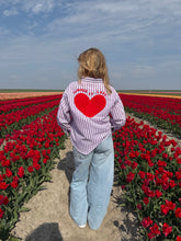 Afbeelding in Gallery-weergave laden, Blouse Summer of love - Lila/wit

