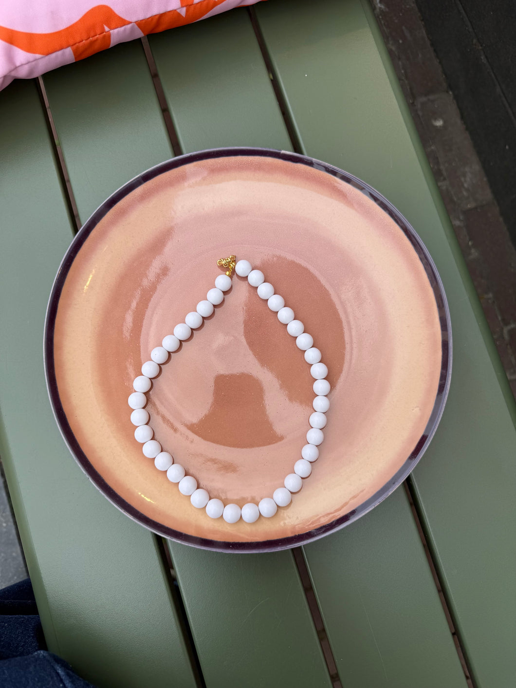 Kralen ketting klein - Wit