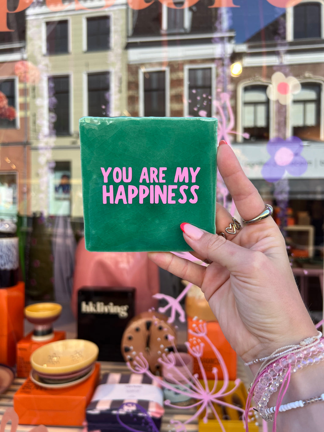 Tegeltje You are my happiness - Groen