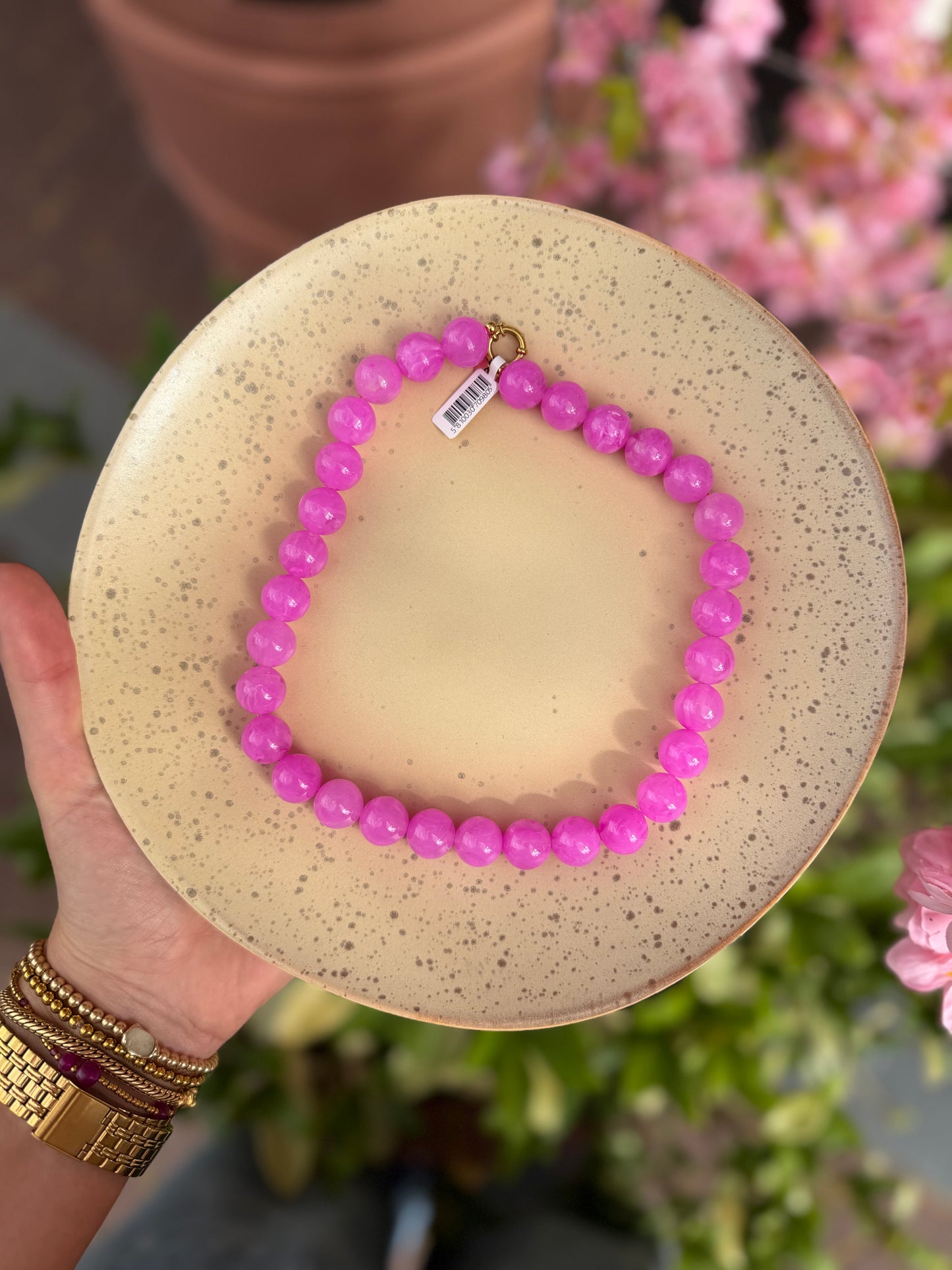 Kralenketting Dublin - Roze