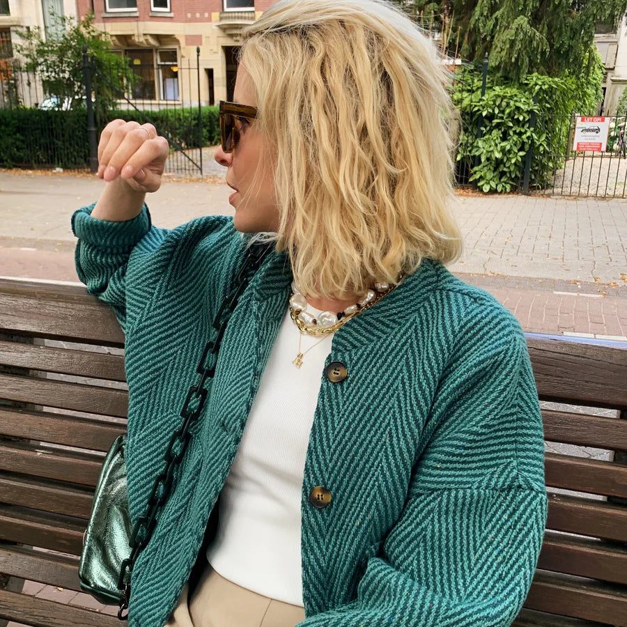 Bomber jasje - Turquoise blauw/groen