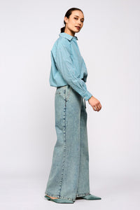 Feline blouse - Petrol/groen