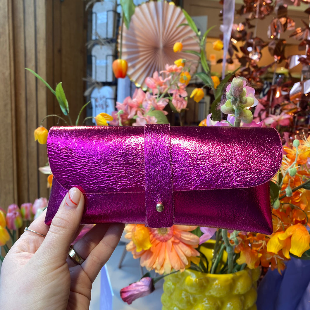 Zonnebril hoesje - Fuchsia metallic