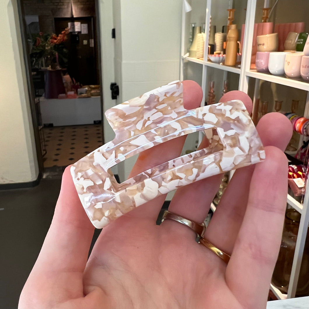 Haarclip marble - Beige