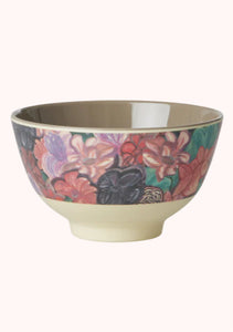 Melamine bowl small - Rice Forest flower print