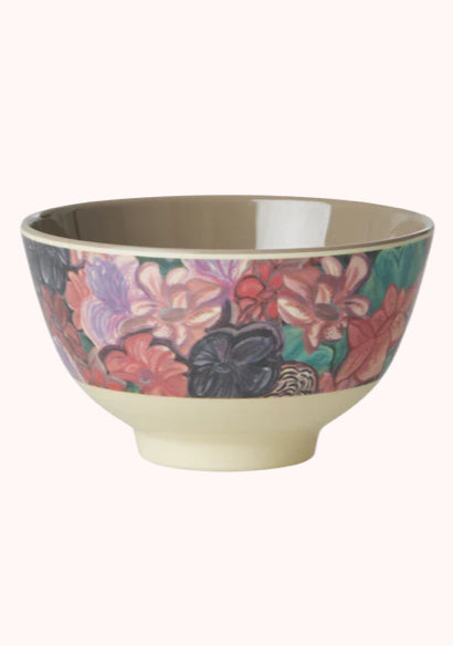 Melamine bowl small - Rice Forest flower print