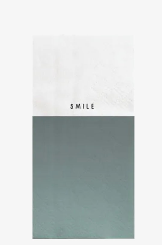 Zusss servetten smile - Grijsblauw/wit