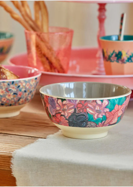 Melamine bowl medium - Rice Forest flower