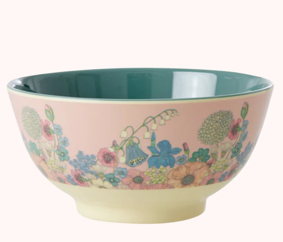 Melamine bowl medium - Rice Flower collage
