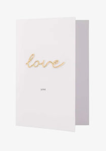 Zusss Wenskaart Love magneet - Wit/goud