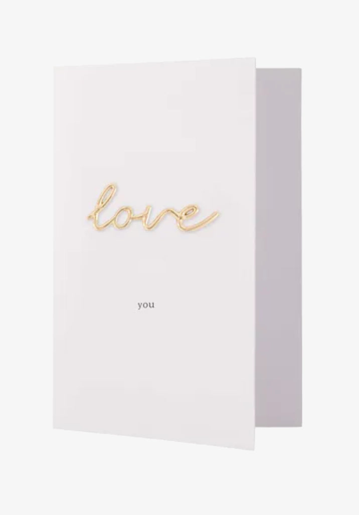 Zusss Wenskaart Love magneet - Wit/goud