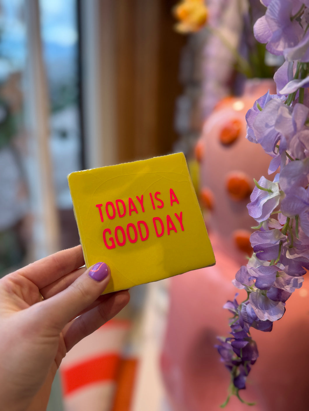 Tegeltje Today is a good day - Geel