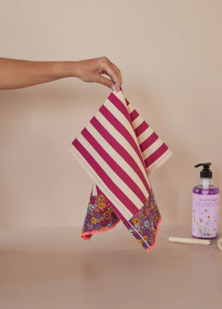 Katoenen theedoek - Rice Stripes print