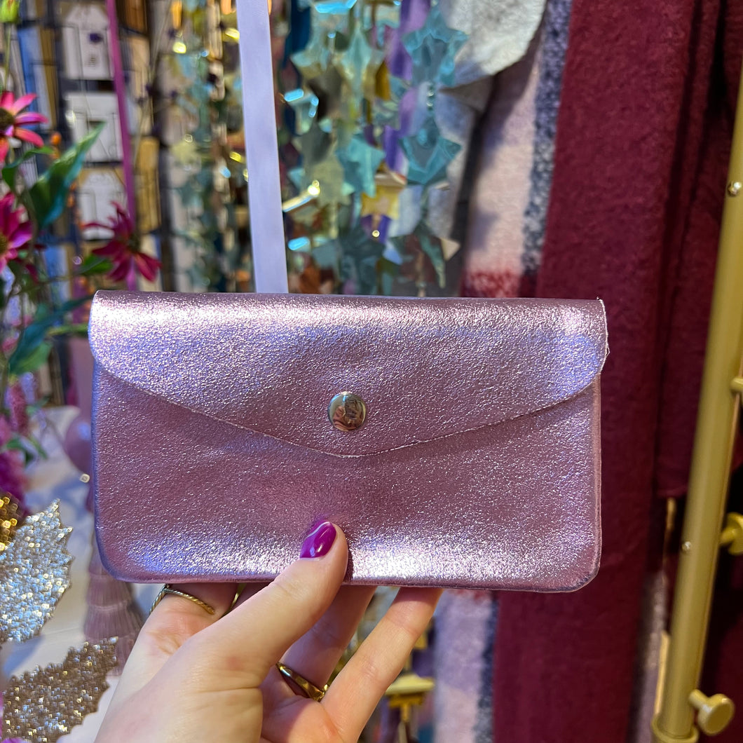 Portemonnee groot - Metallic Roze