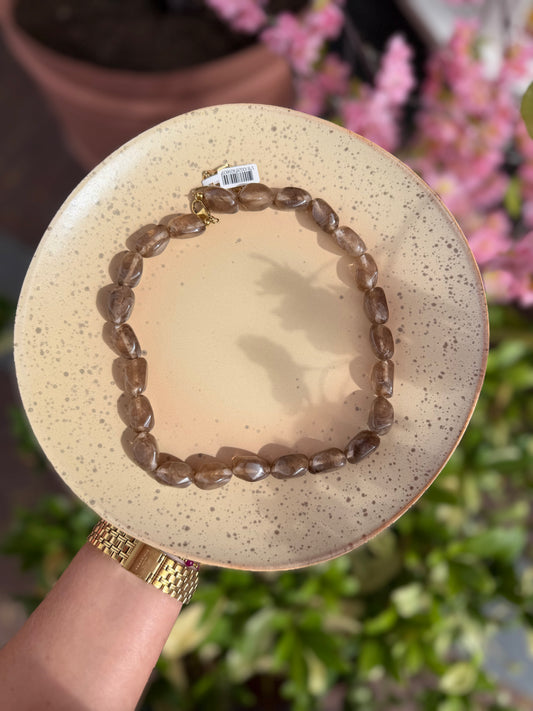 Kralenketting Javea - Taupe