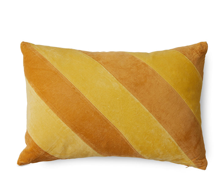Kussen - HK Living striped velvet yellow