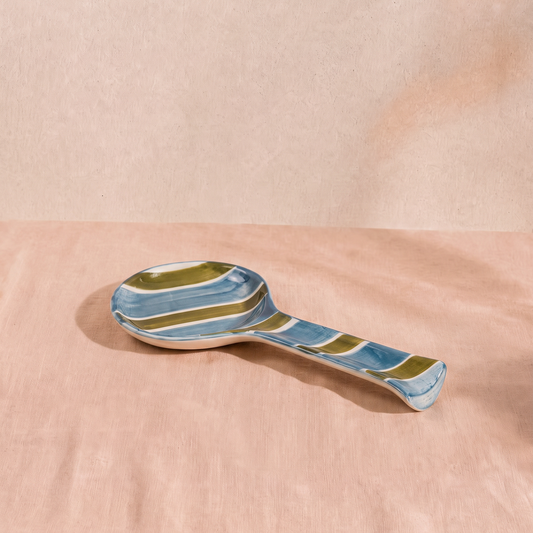 Niné kitchenware - Spoonrest Plate Green/Blue Mees