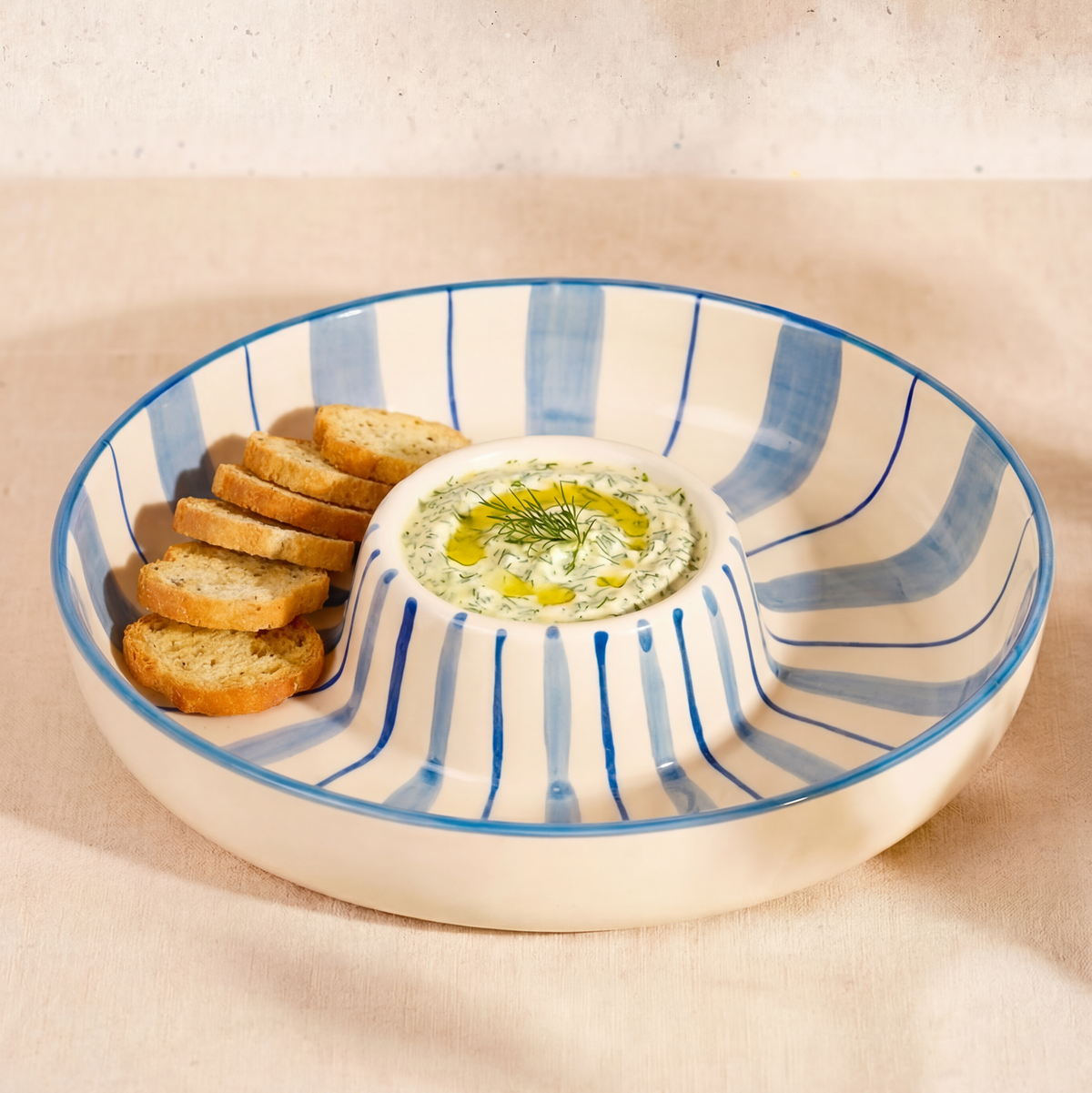 Niné Kitchenware - Chip 'N Dip Bowl Lightblue/Blue Tobi