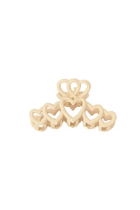 Haarclip hartjes - Beige