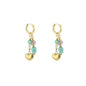 Oorbellen hanger - Goud/multicolour