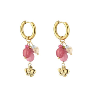 Oorbellen bloem - Goud/multicolour