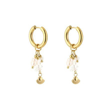 Afbeelding in Gallery-weergave laden, Oorbellen hanger - Goud/wit

